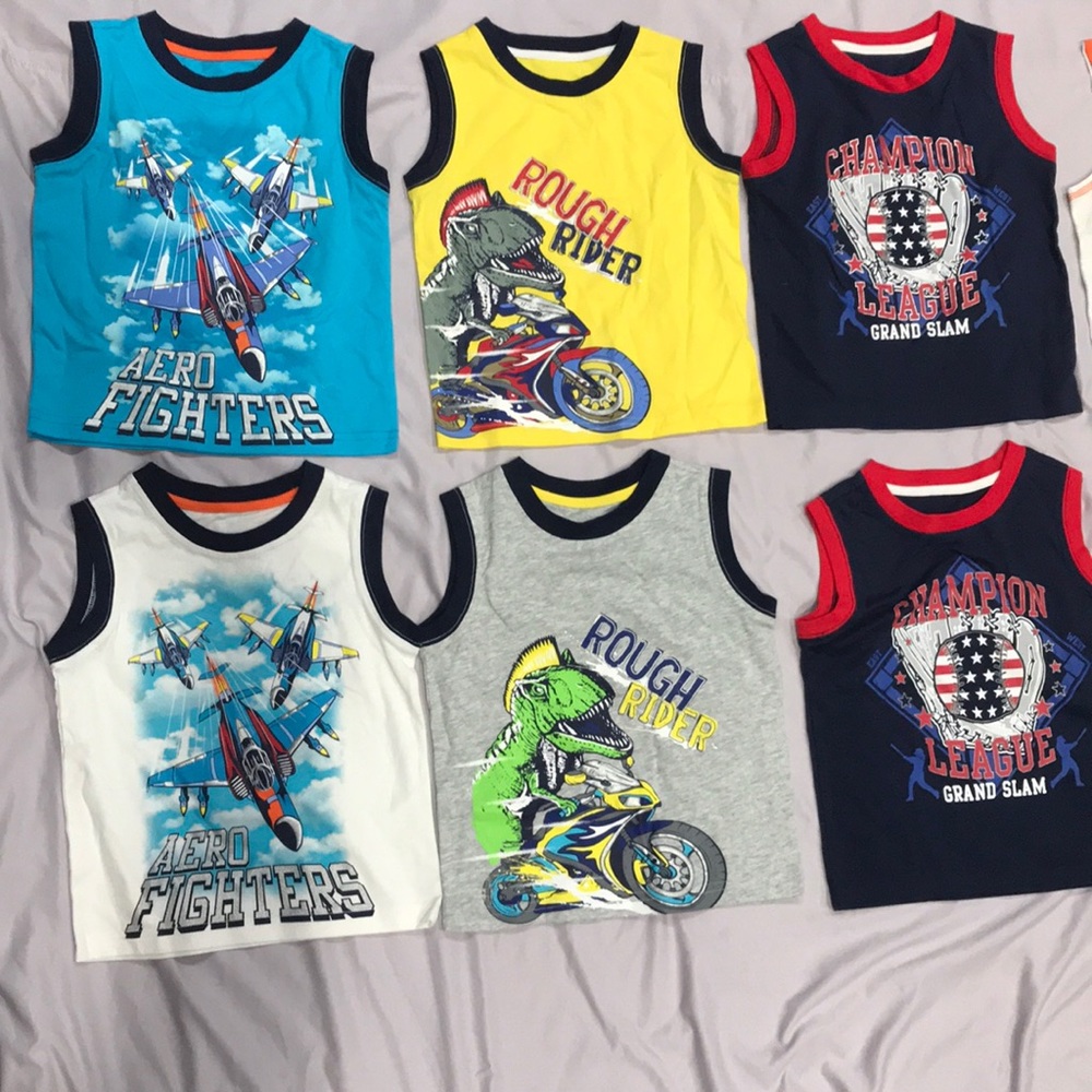 12 size 3t sleeveless cotton boys tanks